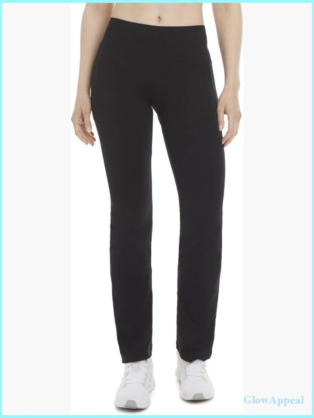 Cotton Stretch Yoga Pants with Pockets High Rise